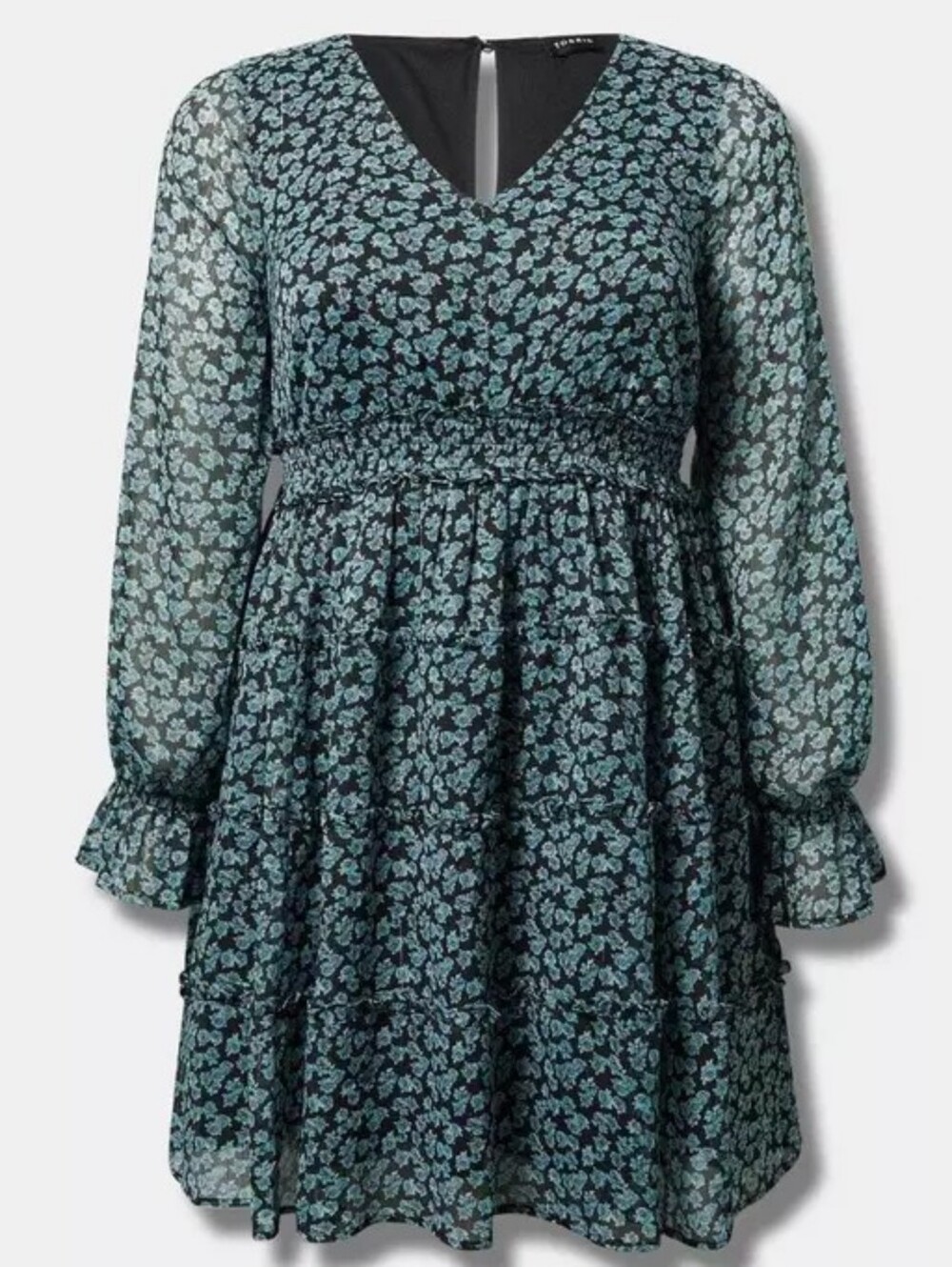 Torrid Size 2 Mini Lurex Chiffon Tiered Dress